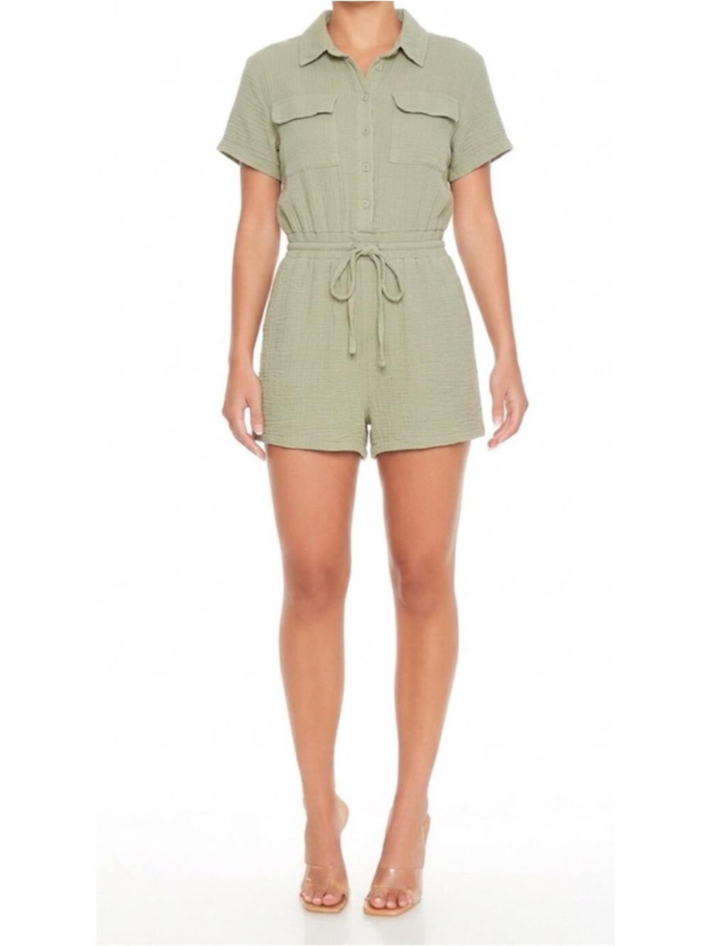 Forever 21 Gauzy Romper Size XS in Sage Green